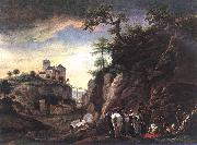 WOUWERMAN, Philips Rocky Landscape with resting Travellers qr china oil painting reproduction